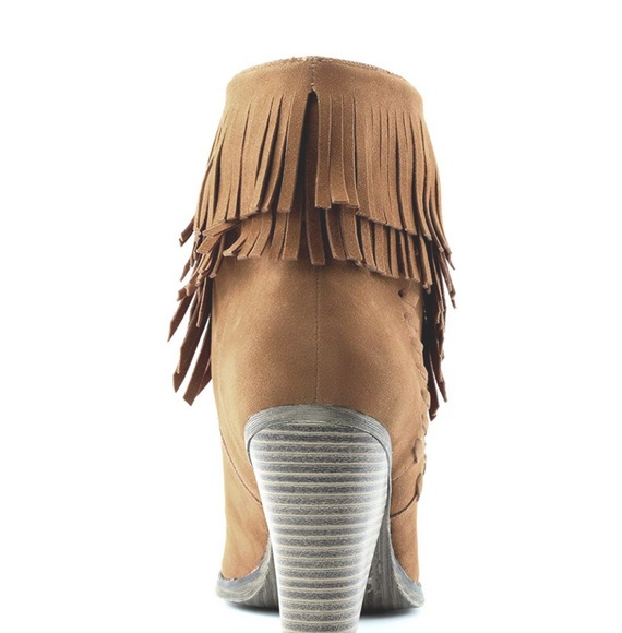 🖤 HP 🖤 MYRON Western Fringe Heeled Booties - Picture 2 of 6